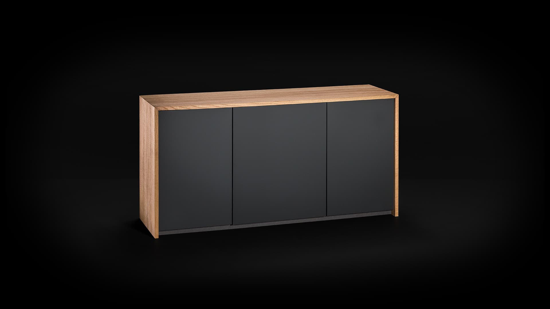 Oakwood and iron sideboard